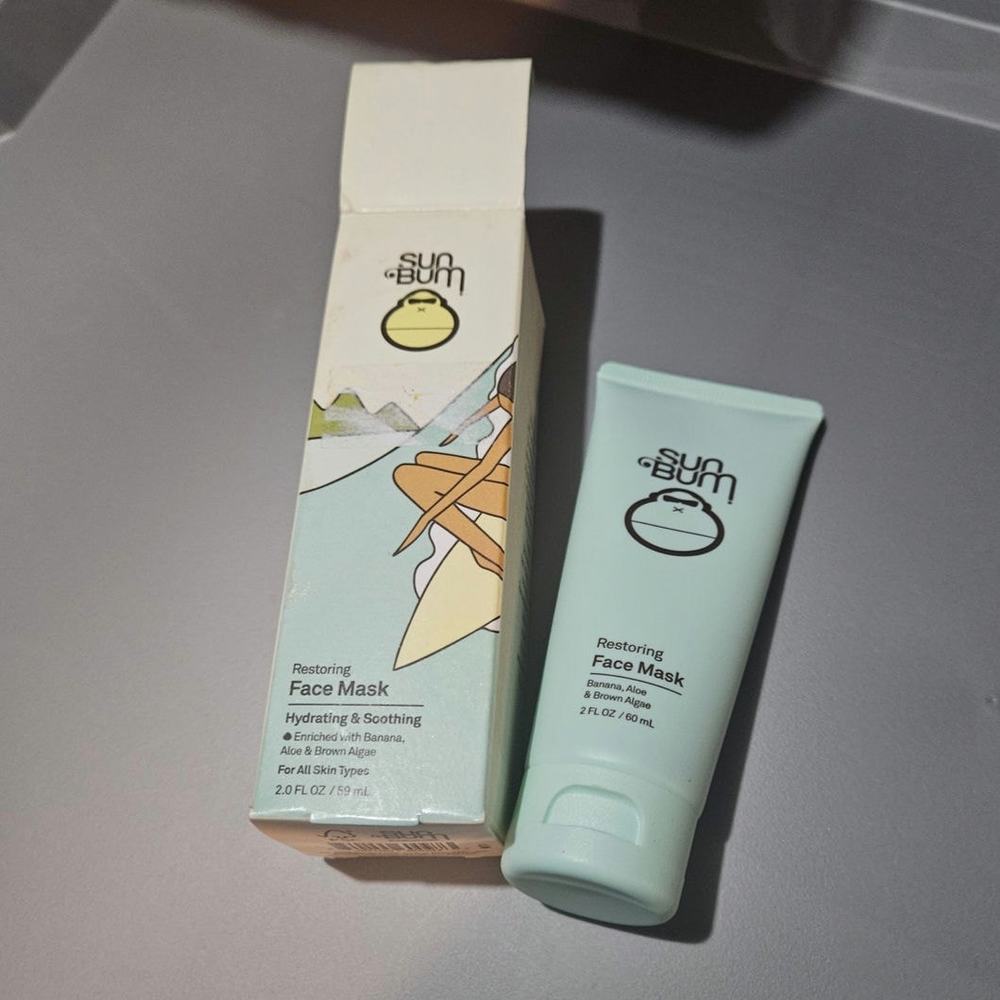 SunBum Restoring Face Mask 60ml w/ Banana, Aloe & Brown Algae Vegan Cruelty Free